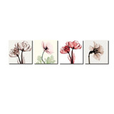 BANMU 4pcs Modern No Framed Artwork Abstract Giclee Prints Floral Paintings Pictures to Photo on Canvas Print for Wall Decor
