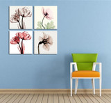 BANMU 4pcs Modern No Framed Artwork Abstract Giclee Prints Floral Paintings Pictures to Photo on Canvas Print for Wall Decor