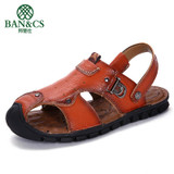BANGCHUSHI Men's 100% Genuine Leather New Famous Brand Casual Men sandals Slippers Summer Shoes Beach Sandals 2019