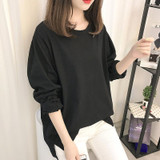 Banerdanni Autumn Tracksuit Women Simple Long Sleeve Hoodies O-neck Pullovers Medium-long Hoodies Loose Sweatshirts