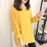 Banerdanni Autumn Tracksuit Women Simple Long Sleeve Hoodies O-neck Pullovers Medium-long Hoodies Loose Sweatshirts