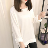 Banerdanni Autumn Tracksuit Women Simple Long Sleeve Hoodies O-neck Pullovers Medium-long Hoodies Loose Sweatshirts
