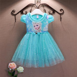 Party Girl Lace Dress 2017 Summer Anna Elsa Dress For Girls Kids Princess Dress Baby Girls Costume For Children Clothing