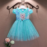 Party Girl Lace Dress 2017 Summer Anna Elsa Dress For Girls Kids Princess Dress Baby Girls Costume For Children Clothing