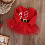 Party Christmas Clothing Outfits Dress Costume Kids Baby Girl Clothes Dresses Fleece Tops Tulle Tutu 0-2T