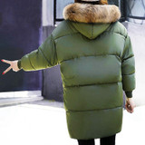 Parkas for Women's Winter Hooded Widened Thickened Fur Collar Long Parka with Removable Easy to Clean Hooded Collar Aug18