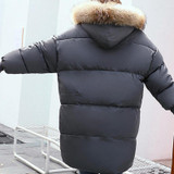 Parkas for Women's Winter Hooded Widened Thickened Fur Collar Long Parka with Removable Easy to Clean Hooded Collar Aug18