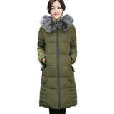 Parkas Women Coats 2017 Fashion Autumn Warm Winter Jackets Women Fur Collar Long Parka Plus Size Hoodies Casual Cotton Outwear