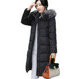 Parkas Women Coats 2017 Fashion Autumn Warm Winter Jackets Women Fur Collar Long Parka Plus Size Hoodies Casual Cotton Outwear