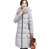 Parkas Women Coats 2017 Fashion Autumn Warm Winter Jackets Women Fur Collar Long Parka Plus Size Hoodies Casual Cotton Outwear