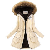 Parka Women Fashion Autumn Warm Winter Fur Collar Winter Jackets for Women Long Parkas Plus Size Hoodies Lady Clothing