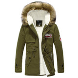 Parka Men Coats Winter Jacket Slim Thicken Fur Hooded Outwear Warm Cotton Parkas Zipper Winter Mens Parka Winter Coat for Men