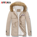 Parka Men Coats Winter Jacket Slim Thicken Fur Hooded Outwear Warm Cotton Parkas Zipper Winter Mens Parka Winter Coat for Men