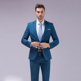 OSCN7 3pcs 12 Color Suit Men Slim Fit Notch Lapel Business Mens Suit Wedding Groom Dress Suits For Men (blazer+vest+pants) S-4XL