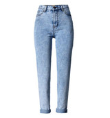 ORMELL Women Blue Denim Holes Jeans Stylish Pockets High Waist Trousers Ladies Casual Brand BF Streetwear Straight Pants