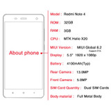 Original Xiaomi Redmi Note 4 MTK Helio X20 Deca Core CPU Mobile Phone 5.5" 3GB RAM 32GB ROM 13MP Camera 4100mAh Fingerprint ID