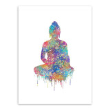 Original Watercolor Buddha Portrait Zen  Large Art Prints Poster Abstract Wall Pictures Canvas Painting Living Room Home Decor