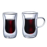 Elegant Double Wall Glass Cup  Handle For Coffee, Latte, and Espresso