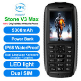 Original VKworld Stone V3 Max 5300mAh Mobile Phone IP68 Waterproof 2.4 inch 21 Russian Keyboard Dual SIM Cell Phone Flashlight