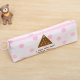 Pink Girls Women Makeup Brush Bag Canvas Pouch Pencil Case Cosmetic Organizer Storage Bag