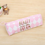 Pink Girls Women Makeup Brush Bag Canvas Pouch Pencil Case Cosmetic Organizer Storage Bag