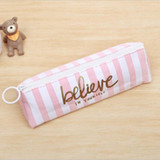 Pink Girls Women Makeup Brush Bag Canvas Pouch Pencil Case Cosmetic Organizer Storage Bag