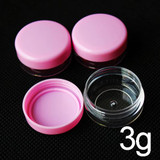 Pink cream jar, cosmetic container, plastic bottle,display bottle,sample jar,cosmetic packaging 3g/100pcs
