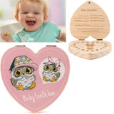 Pink Blue Kids Tooth Box Organizer Baby Save Milk Teeth Wood Storage Box Wholesale Free Shipping 30RH11 #5T7