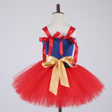 Pink Blue Girls Tulle Tutu Dress Baby Kids Cosplay Superman Dress Halloween Costume Wonder Woman Super Girl Birthday Party Dress