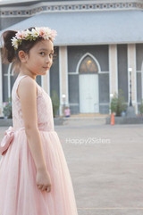 Pink 2016 Flower Girl Purple Dresses Real Birthday Pageant Communion Lace Party Dress Little Girls Kids/Children Dress Wedding