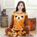 Pijama Feminino Inverno Cute Animal Pajamas For Adults 2017 New Autumn Winter Sleepwear Pyjama Femme Soft Warm Pyjamas Women Set