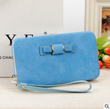 PIDANLU New Arrival Fashion Pu Leather Wallet Women Long Wallets Bowknot Phone Bags Lunch Box Ladies Wallet Purses Clutch XKQ003