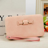 PIDANLU New Arrival Fashion Pu Leather Wallet Women Long Wallets Bowknot Phone Bags Lunch Box Ladies Wallet Purses Clutch XKQ003
