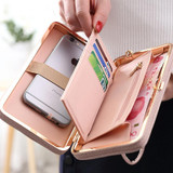 PIDANLU New Arrival Fashion Pu Leather Wallet Women Long Wallets Bowknot Phone Bags Lunch Box Ladies Wallet Purses Clutch XKQ003