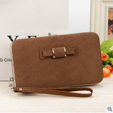 PIDANLU New Arrival Fashion Pu Leather Wallet Women Long Wallets Bowknot Phone Bags Lunch Box Ladies Wallet Purses Clutch XKQ003