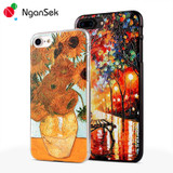 Phone Cases Sunflower Vincent Van Gogh Starry Sky Oil Painting Back Cover for iPhone SE 4s 5s 6 6s Plus Phone Cases Retro Art
