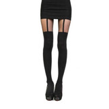 Fad Black Sexy Decorated Garters Stretchy Thin Pantyhose Tights Stockings Women