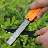 Factory Wholesale Double Sided Folded Pocket Sharpener Diamond Knife Sharpening Stone Outdoor  FG