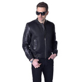 Factory Men's Leather Jacket Genuine Sheepskin Fashion Black Bomber Male Leather Jacket Men Leather Coat Spring Autumn ZH028