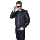 Factory Men's Leather Jacket Genuine Sheepskin Fashion Black Bomber Male Leather Jacket Men Leather Coat Spring Autumn ZH028