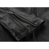 Factory Men Leather Jacket Thin Soft Genuine Sheepskin Leather Black Brown Men's Leather Coat Spring Autumn Male Jaqueta ZH060