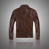 Factory Men Leather Jacket Thin Soft Genuine Sheepskin Leather Black Brown Men's Leather Coat Spring Autumn Male Jaqueta ZH060