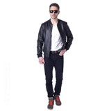 Factory Men Genuine Leather Jacket 100% Real Cowhide Sheepskin Black Short Men's Leather Coat Spring Autumn Male Jaqueta ZH052