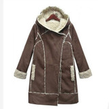 European Style Winter Jacket Women Thick Lamb Wool Suede CoatsWoolen Winter Coat Women Hooded Warm Parkas Jackets Female C2622