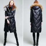 European Style Winter Jackets Women Down Coat 2016 New Women's Winter Coat Large Fur Collar Hooded Coats Female Long Parka Y292