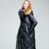 European Style Winter Jackets Women Down Coat 2016 New Women's Winter Coat Large Fur Collar Hooded Coats Female Long Parka Y292