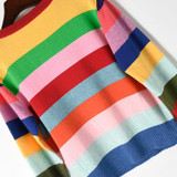 European street style 2017 new autumn winter women colorful striped sequins sweater pullovers fashion knitwear