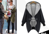 European Plus Size Loose Women Winter Coat 2014 Fashion Zipper Fly Cotton Outerwear Irregular Long Sleeve Casual Coats LSY009