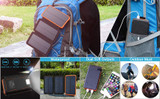 Solar Charger Power Bank 24000mAh, FEELLE  with 2 USB Ports Waterproof Portable External Battery Compatible with Smartphones, Tablets