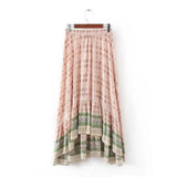 Elasticity waist Long Skirts Womens Boho Style Skirt Female Vintage Sexy Skirt 2017 New Spring Summer Beach Skirts